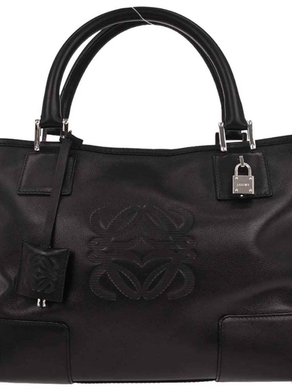 Loewe Black Leather Tote Handbag